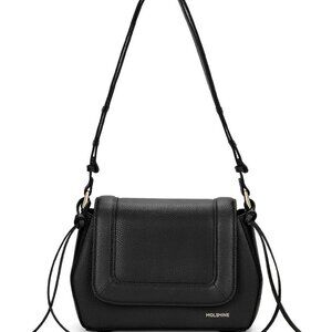 Brand New Genuine Leather Crossbody Bag Womens Small Flap Black Adjustable